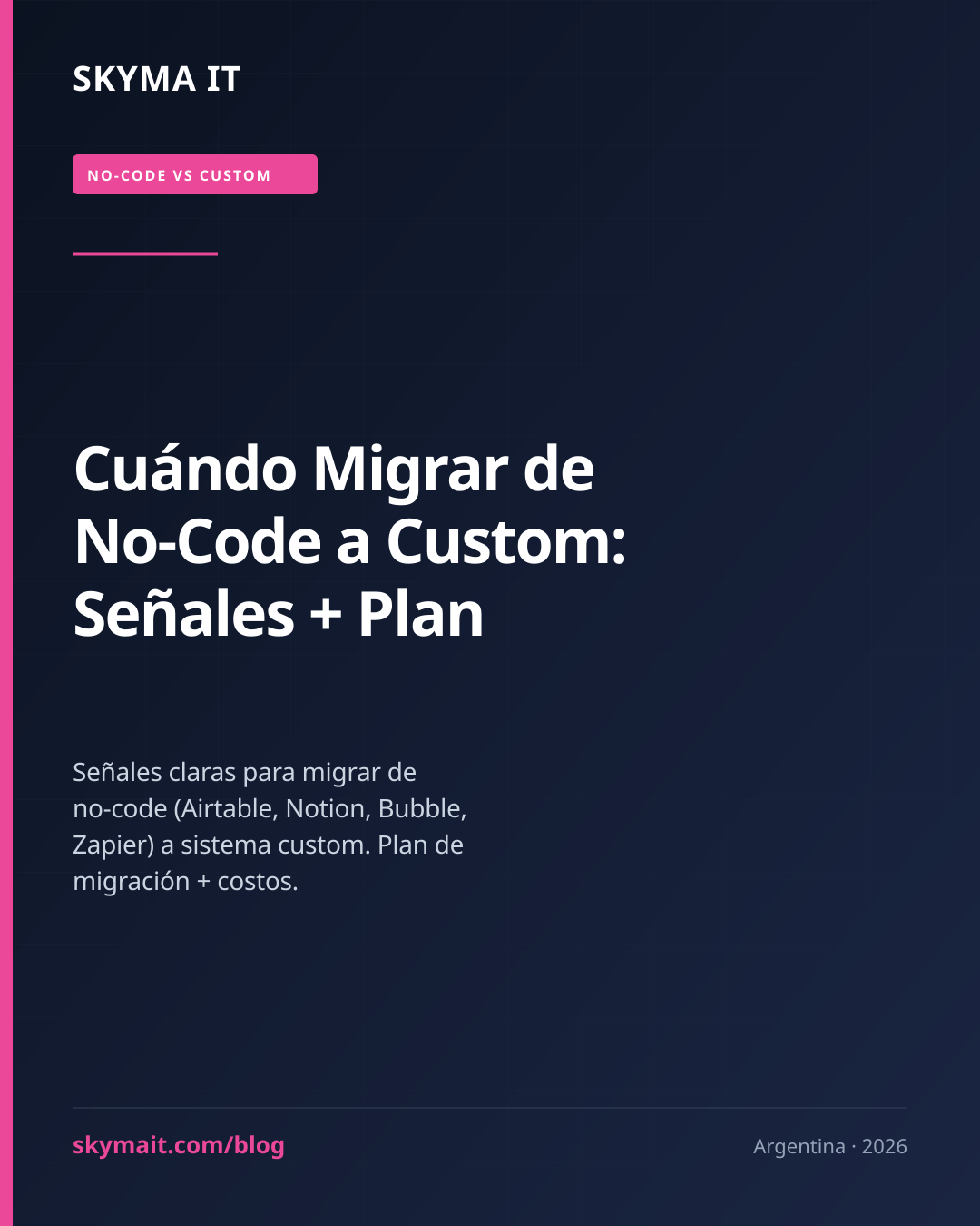 Cuándo Migrar de No-Code a Custom: Señales + Plan