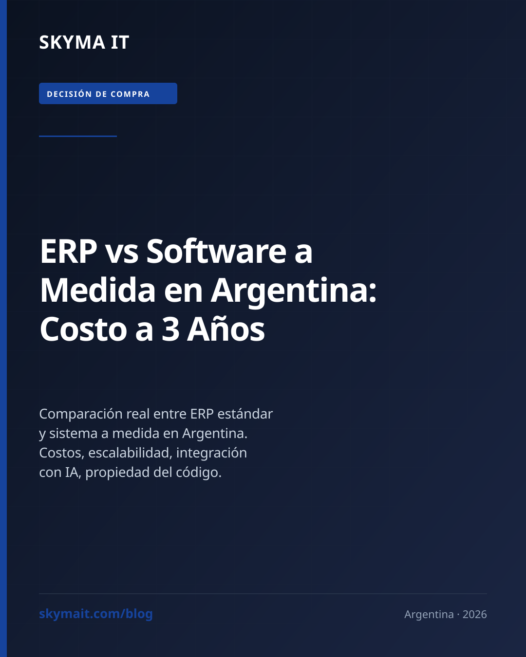 ERP vs Software a Medida Argentina 2026: Costos Reales 3 Años
