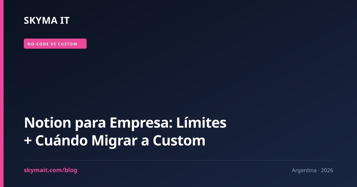 Notion para Empresa: Límites + Cuándo Migrar a Custom