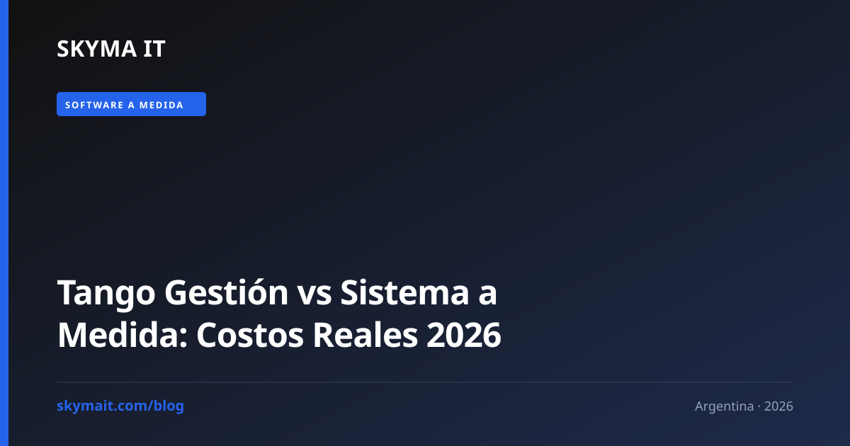 Tango Gestión vs sistema a medida: costos reales 2026
